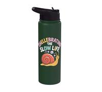 Shellebrating The Slow Life Snail Chill Vibes Stainless Steel Insulated Water Bottle