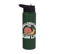 Shellebrating The Slow Life Snail Humour Relax Stainless Steel Insulated Water Bottle