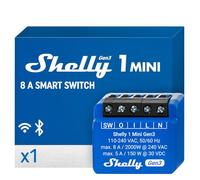 Shelly 1 Mini Gen3 - Micromodule relais interrupteur Wi-Fi et Matter, 1 Canal 8A, Contacts secs, Ouvre-porte de garage connecté, Commande par application, Compatible Alexa, Google Home, Apple Homekit