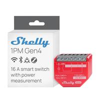 Shelly 1PM Gen4 - Interrupteur Matter, Zigbee, Wi-Fi, 1 Canal 16A, Mesure de consommation électrique, Éclairage connecté, Contrôle à distance app, Compatible Apple Homekit, Alexa, Google, SmartThings