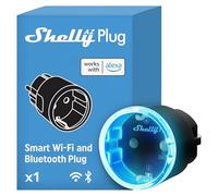 Shelly AZ Plug Noir - Prise Alexa connectée, 12A (2500W), Type F, Wi-Fi, Mesure de consommation électrique, Contrôle à distance, Minuteur et Horaires, Protection IP20