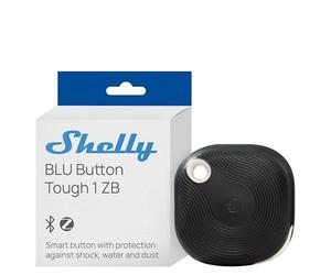 Shelly BLU Button Tough 1 ZB Noir - Bouton de Domituque Zigbee et Bluetooth, Télécommande dispositifs, Scènes intelligents, Multi-clic, IP64, Cryptage Robuste, Commande à Distance app