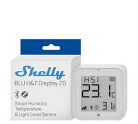 Shelly BLU H&T Display ZB Blanc - Capteur de Température et d'Humidité Connecté, Bluetooth et Zigbee, Thermomètre et Hygromètre, écran E-paper, Compatible Alexa, Google, SmartThings, Contrôle app
