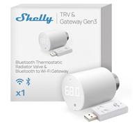 Shelly Blu TRV & Shelly Blu Gateway Gen3 - Tête thermostatique connectée Zigbee et Bluetooth avec Passerelle BLE (USB-A), Commande à Distance par app, Écran Rotatif