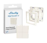 Shelly BLU Wall Switch 4 + Shelly Wall Switch Adapter Bundle - Interrupteur Poussoir Bluetooth sans câblage et Adaptateur Plaque Gira-Merten, Commande à distance appareils connectés, app iOS Android