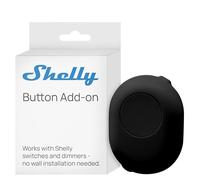 Shelly Button Add-on Noir - Bouton boîte d'encastrement pour Relais et variateurs Shelly, Installation Murale Non requise, Montage en Surface, Câbles préinstallés