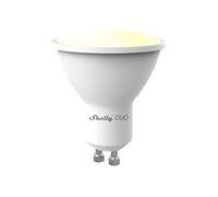 Shelly Duo GU10 Blanche - Ampoule LED Wi-Fi connectée, 5 W 100-240 V~, 400 lm, Dimmable, Blanc chaud au blanc froid 2700 K - 6500 K, Efficacité Classe G, Commande à distance app