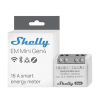 Shelly EM Mini Gen4 - Medidor de consumo eléctrico Matter, Wi-Fi y Zigbee, 1 canal - 16 A 240 VAC, Contador de potencia inalàmbrico, Amperímetro y Voltímetro, Almacenamiento de datos en aplicación