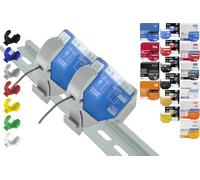 Shelly Mini support de rail DIN pour 18 shellys : 1 Gen3, 1PM Gen3, 2PM Gen3, i4 Gen3, Plus 1, Plus 1PM, Plus 2PM, Plus i4, Plus 0-10 V, Wave 1PM, Wave 2PM, Wave Shutter, Wave i4 (2 x gris-prime)