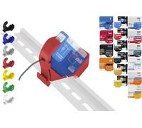 Shelly Mini support de rail DIN pour 18 shellys : 1 Gen3, 1PM Gen3, 2PM Gen3, i4 Gen3, Plus 1, Plus 1PM, Plus 2PM, Plus i4, Plus 0-10 V, Wave 1PM, Wave 2PM, Wave Shutter, Wave i4 (rouge prime)