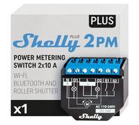 Shelly Plus 2PM - Interrupteur volet Roulant connecté Wi-FI, 2 Canaux - 16A, Compteur d'énergie connecté, Maison Domotique, Alexa & Google Home, App iOS Android
