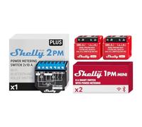 Shelly Plus 2PM | Relais interrupteur connecté | Commande volet roulant - 16A | 2 Canaux | Wi-Fi & 1PM Mini Gen3 | Micromodule Relais interrupteur connecté Wi-Fi & Bluetooth