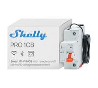 Shelly Pro 1CB C16A - Disjoncteur modulaire intelligent unipolaire Wi-Fi, LAN et Bluetooth, sur rail DIN, Commande à distance app, Compatible avec Alexa, Google Home, Protection Sur/Sous-tension