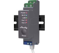 Shelly Relais sur rail DIN Pro2 2 canaux Wi‑Fi LAN Bluetooth 25 A contacts secs