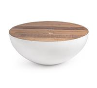 SHELLY - Table d'expo en bois et acier blanc D90 Blanc