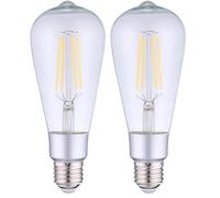 Shelly Vintage ST64 - Ampoule connectée Wi-Fi 7W - 230 V, Incadescente couleur blanc chaud 2700 K, E27, 750 Lm, Efficacit Commande à distance app (Lot de 2)