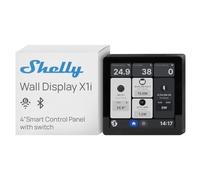 Shelly Wall Display X1i Noir - Panneau de contrôle Domotique 4", Wi-Fi 6 Dual Band et Bluetooth, Relais 5A, CPU Quad-core, Capteurs lumière, Proximité et gestes, Compatible Home Assistant, Application