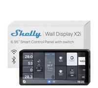 Shelly Wall Display X2i Argent - Panneau de commande Domotique, Wi-Fi et Bluetooth, Commutateur dispositifs connectés et scènes, Écran tactile 6.9”, Haut-parleur, Relais 5A, Shelly app, Home Assistant
