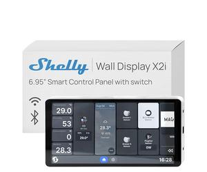 Shelly Wall Display X2i Argent - Panneau de commande Domotique, Wi-Fi et Bluetooth, Commutateur dispositifs connectés et scènes, Écran tactile 6.9”, Haut-parleur, Relais 5A, Shelly app, Home Assistant
