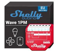 Shelly Wave 1PM - Module interrupteur sans fil Z-Wave 868,4 MHz, 1 canail - 16A, Compteur consommation électrique, Éclairage connecté, Passerelle Z-Wave requise, Horaires & Scenes intelligentes