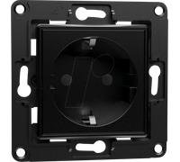 Shelly Prise murale Wandsteckdose Noir, Type E, Plastique, 230 volts AC, 15 A, 2 prises, Compatible avec tous les appareils, Catégorie: 1854579031