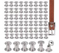 Shengbangym 100 Pièce Vis à Tête Croix Ronde En Métal, De Chicago, Reliure Rivets, Rivet Visser, Livre Écrou Acier Inox, Pour Diy, Décoration Cuir, Loisirs Créatifs