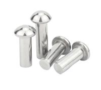 SHENGG 10/50pcs M0.8 M1 M1.2 M1.4 M1.6 M2 M2.5 M3 M4 M5 M6 A2-70 304 boulon à clin en acier inoxydable Rivet solide vis auto-obturante GB867(50pcs M2.5,3mm)