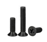 SHENGG 10/ 50pcs M1.6 M2 M2.5 M3 M3.5 M4 M5 M6 Mini petit noir 304 acier inoxydable croix plate tête fraisée vis boulon(30mm,M3.0 (20pcs))
