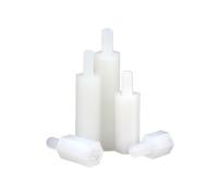 SHENGG 20/ 50pcs mâle à femelle blanc/noir entretoise en Nylon M2 M2.5 M3 M4 * L + 6 colonnes vis d'espacement en plastique longueur: 5-50mm(White,M4x14-6mm (20pcs))