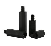 SHENGG 20/ 50pcs mâle à femelle blanc/noir entretoise en Nylon M2 M2.5 M3 M4 * L + 6 colonnes vis d'espacement en plastique longueur: 5-50mm(Black,M3x5-6mm (50pcs))