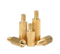 SHENGG M2 en laiton massif cuivre rond entretoise moletage Support pilier colonne mâle-femelle écrou femelle for carte PCB L = 3-42mm 30 pièces(Male-female,39MM_30PCS)
