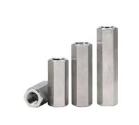 SHENGG M3 M4 M5 M6 M8 M10 304 acier inoxydable gauche droite filetage tige hexagonale écrous d'accouplement Extension Joint écrou vis connexion filetage écrou