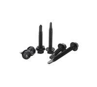 SHENGG Noir 410 acier inoxydable M4.2 M4.8 M5.5 M6.3 rondelle hexagonale tête hexagonale externe vis autoperceuse vis à queue de forage(M4.2x25mm(50pcs))