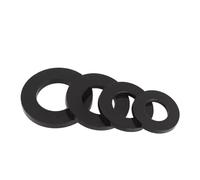 SHENGG Rondelle plate en plastique et Nylon noir M2 M2.5 M3 M4, entretoises d'isolation en plastique, joints en Nylon, joint plat 0.5/0.8/1/2mm