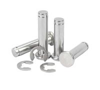 SHENGG Roulement à tête plate en acier inoxydable 1/5x M3 M4 M5 M6 M8 M10 M12 304, axe de positionnement cylindrique, goupille de cheville avec Circlip d'arbre(5pcs M3,20mm)