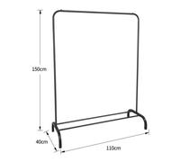 Shenglimeii PORTE-MANTEAU Porte-manteau sur pied en métal à une tige sans roulettes - Hauteur totale du porte-manteau : 150cm Noir