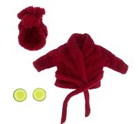ShengQuanHao Peignoir Femme Robe de Spa Ensemble Accessoire pour Statue Peluche Bandeau Serviette Spa Polyester avec Ceinture Utilisable Adapté pour Chambre Patio Jardin, Rouge Foncé