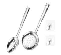 Shengxi Écumoire Ajourée & Ecumoire Araignée Set 2 Pièces, Cuillère Cuisine en Acier Inoxydable pour Pâtes Cuire Frire, Passeoire Cuisine Résistante à la Chaleur, Compatible Lave Vaisselle