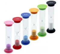 Shengxi Lot de 6 Sablier Colore Sabliers Minuterie de Cuisine Sablier Horloge de Sable 30Sec /1Min / 2Mins / 3Mins / 5Mins / 10Mins Brossage Sablier pour Enfants Cuisine Exercice