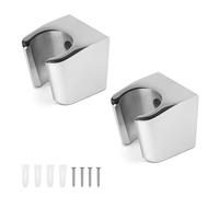 SHENGYIG 2 Pièces Supports De Douche Zinc Argentés à Fixer Au Mur | Modèle Compact 3,5×3,3×3,1 cm, Livré Avec Vis, Simple à Installer pour Pommeau de Douche