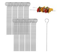 SHENGYIG Aiguilles à Roulade, 80 Pièces Brochettes pour Barbecue, Acier Inoxydable Pique Brochette, Aiguille à Viande Multifonctionnelle avec Anneau Œillets pour Légumes, Pain Viande et Grill, 15 cm