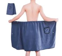 SHENGYIG Paréo Bain Homme, Serviette Plage/sauna, Poches & Boutons-pression | Kilt de Bain Réglable en Coton Rapiddry Poches, Idéal pour Piscine, Plage, Sauna, Spa et Hammam, Confortable & Pratique