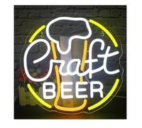 SHENHUO Lampe Néon Enseigne au néon pour bière artisanale illuminée pour fête, discothèque, restaurant