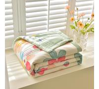 SHENJIE Couette D'été Édredon,Courtepointe Fine,Douce et Respirante réversible Couverture en Microfibre,Légère Et Respirante, Lavable en Machine (High Summer,100x150cm)