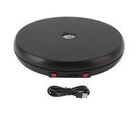 Shenprymic Table d’Exposition rotative électrique avec éclairage LED, présentoir à Plateau tournant sans Fil de 25 cm, Plateforme rotative silencieuse à 360° d’Une capacité de Charge de 20 (Noire)