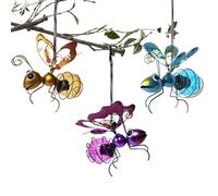 Shenrongtong Lampe Abeille Suspendue Énergie Solaire, Lanterne Jardin Lumière LED Solaire, Décoration Jardin, Guirlande Lumineuse Solaire Abeille/Coccinelle/Papillon, Lumières Solaires Animaux