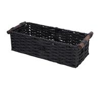 shenruifa Panier de Rangement en Corde de Papier, Panier de Rangement Décoratif tissé à la Main, Décoration de Réservoir de Toilette, Panier en Papier pour étagères, Comptoir (Noir)