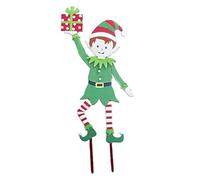 shenruifa Piquet de Noël en métal pour lutin de jardin en fer forgé Décoration de jardin (A)