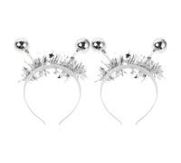 SHERCHPRY 2 Bandeaux Boule Disco Argentés Accessoires De Fête Carnaval Cosplay Soirée Musique Avec Design Miroir Pour Femmes Et Adultes