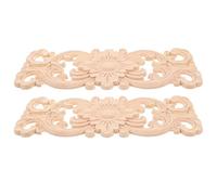 SHERCHPRY 2 Pièces Appliques en Bois Sculpté Vintage pour Meubles, Légères et Embossées, Décoration Élégante de Chambre au Style Européen Classique Beige